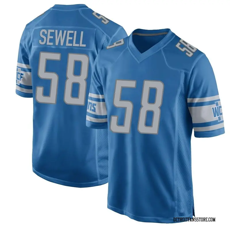 Men's Blue Game Penei Sewell Detroit Team Color Jersey