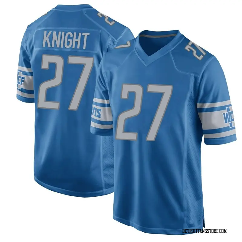 Men's Blue Game Zonovan Knight Detroit Team Color Jersey