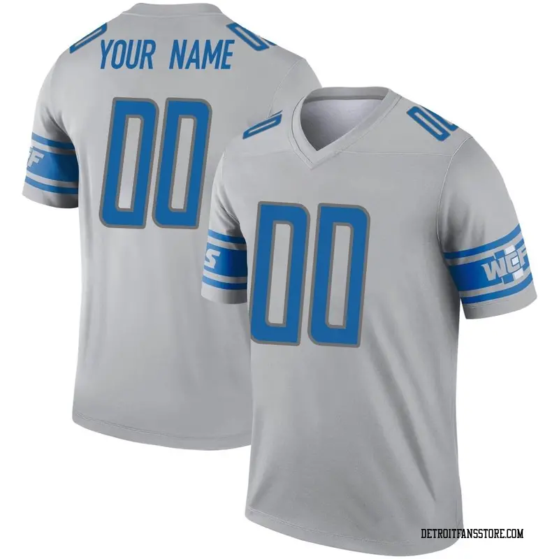 Men's Gray Legend Custom Detroit Inverted Jersey